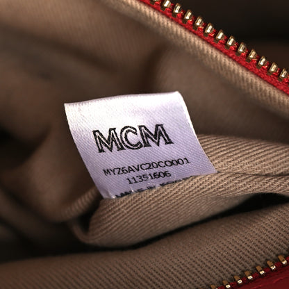 MCM Visetos Medium Crossbody Pouch Cognac Red 6 of 10