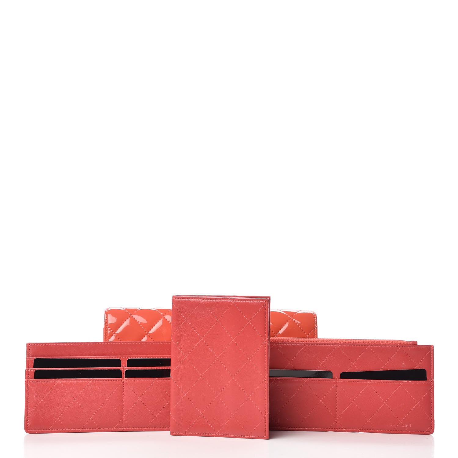 Chanel Patent Quilted Travel Wallet Rose Fonce 5 of 22