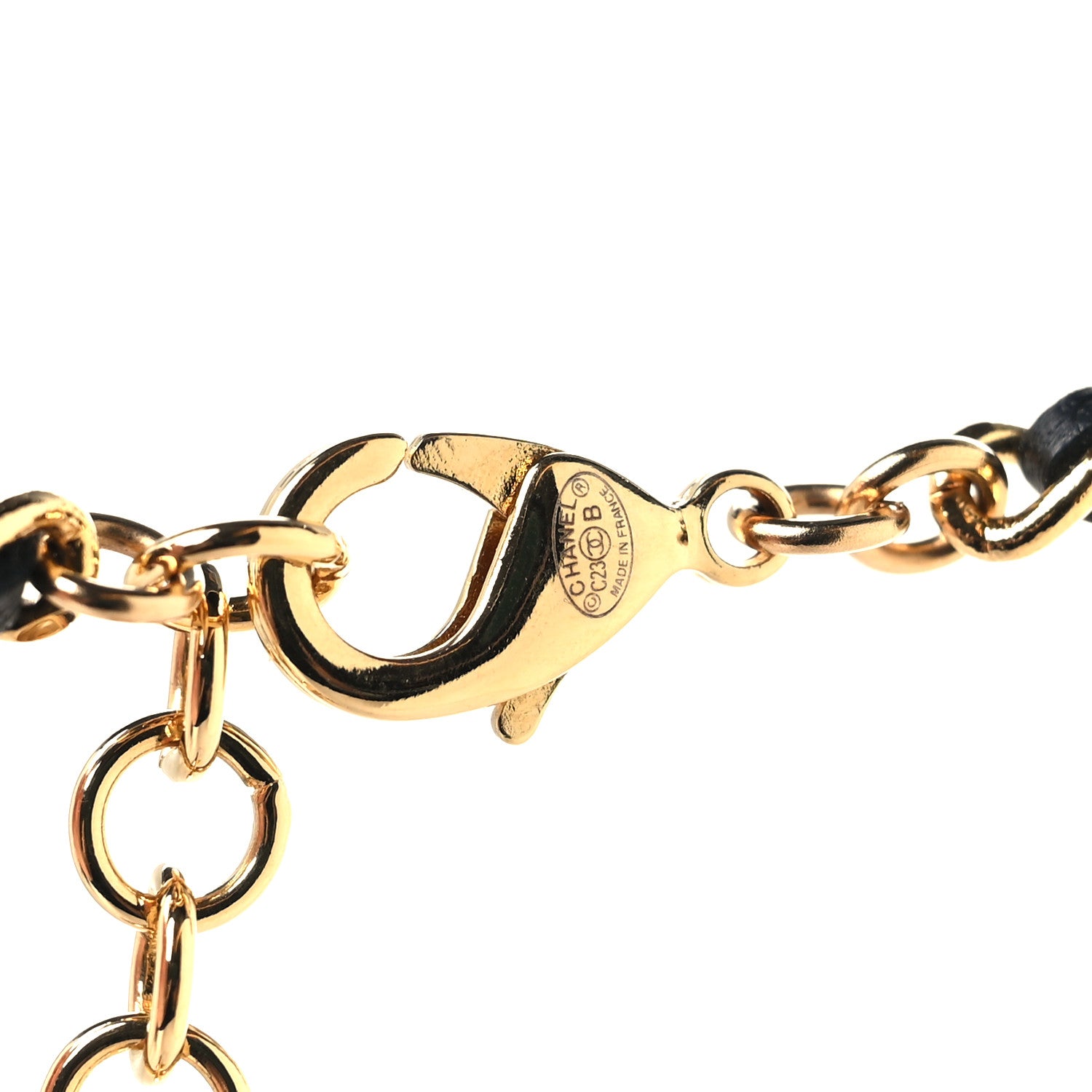 Chanel Pearl Crystal Lambskin Chain CC Dazzling Domino Necklace Gold Pink Black 4 of 5