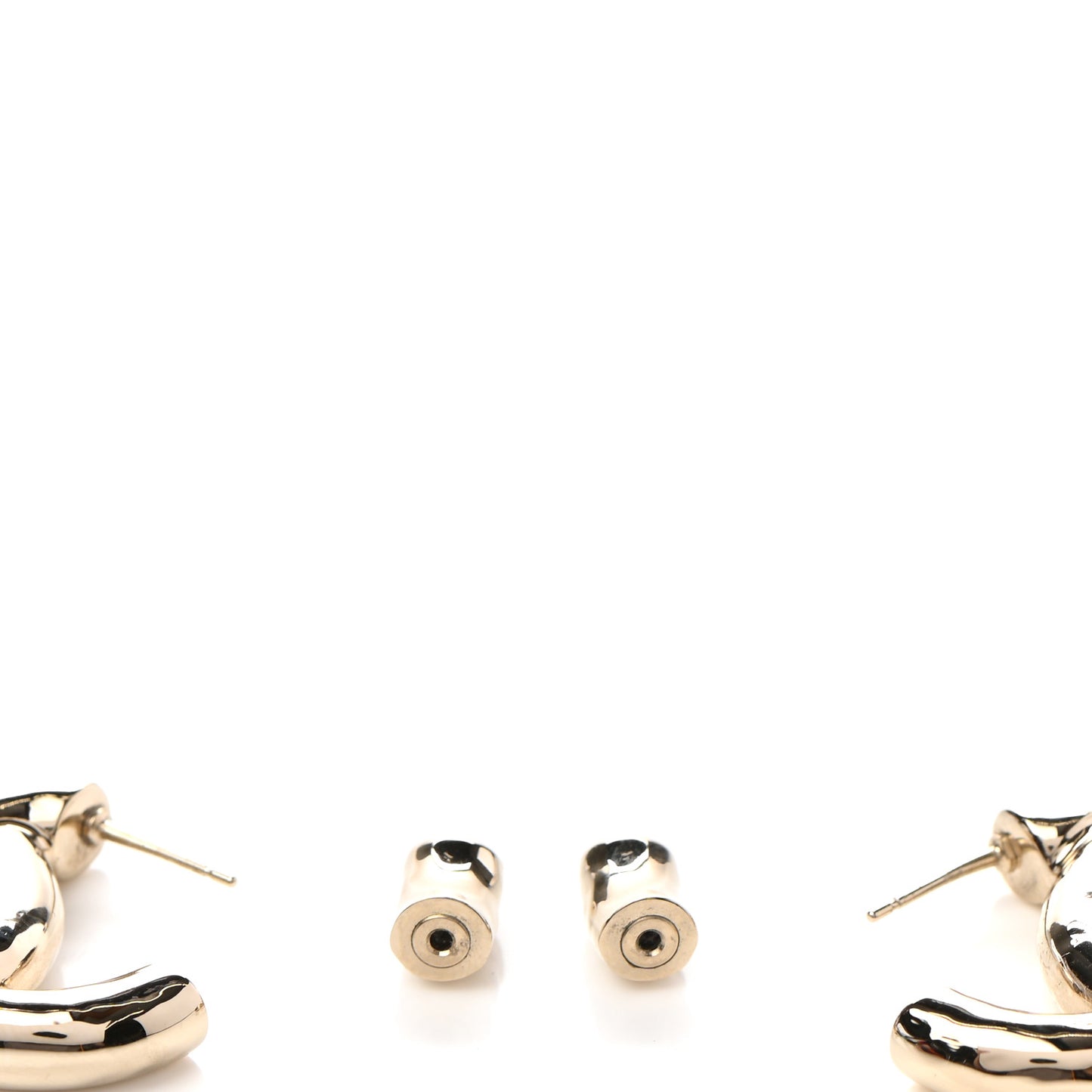 Metal Large CC Earrings Light Gold