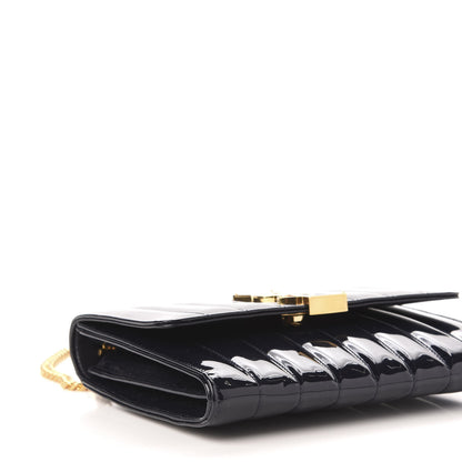 Saint Laurent Patent Matelasse Monogram Vicky Chain Bag Black 8 of 10