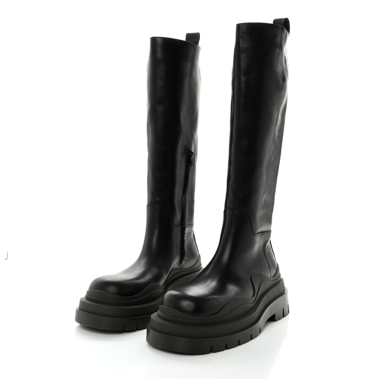 Calfskin The Tire High Boots 39 Black Camping