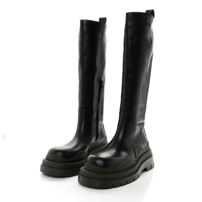 Bottega Veneta Calfskin The Tire High Boots 39 Black Camping 3 of 7