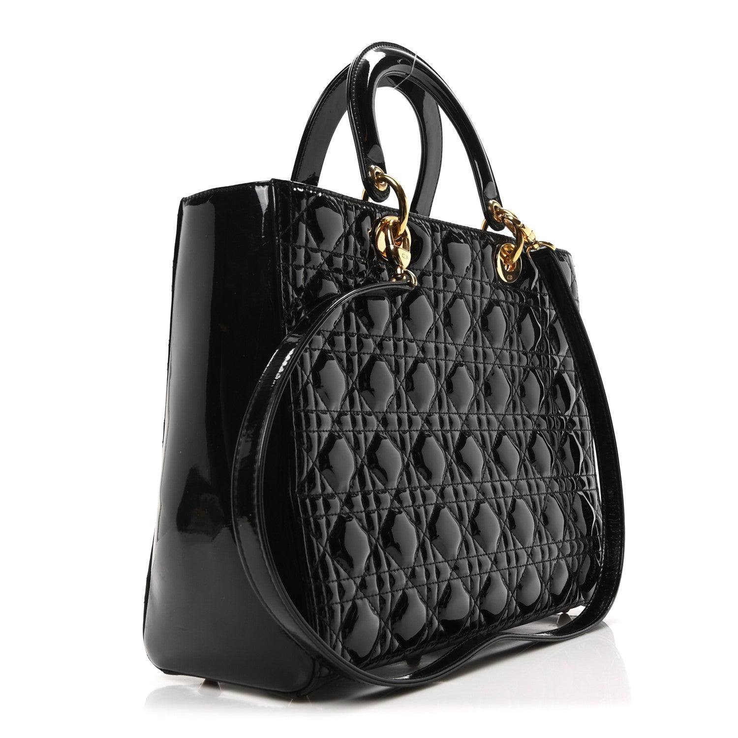 Christian Dior Patent Cannage Large Lady Dior Black 3 of 10