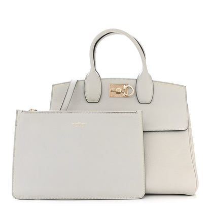 Salvatore Ferragamo Calfskin Large The Studio Bag Gull Grey 3 of 13