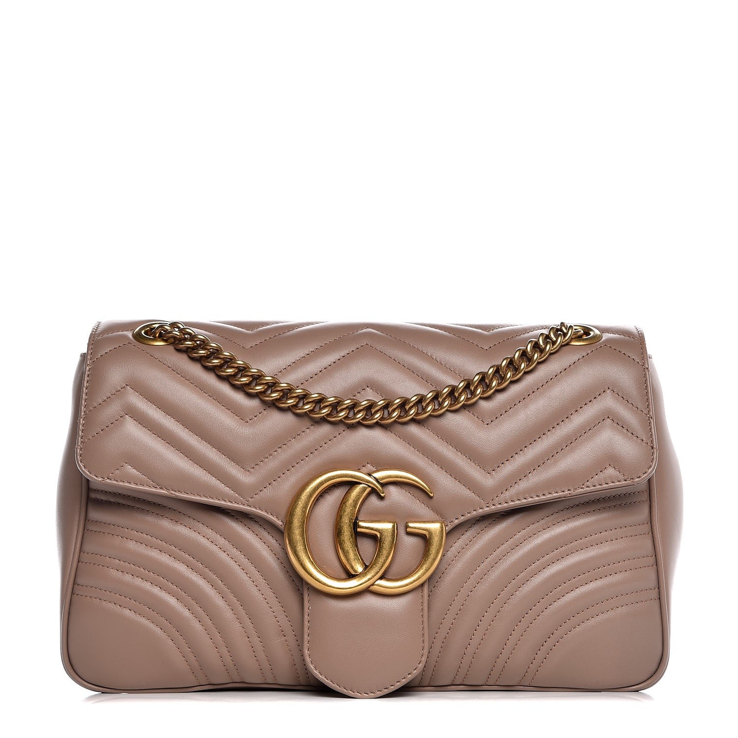 Gucci Calfskin Matelasse Medium GG Marmont Shoulder Bag Porcelain Rose 1 of 7