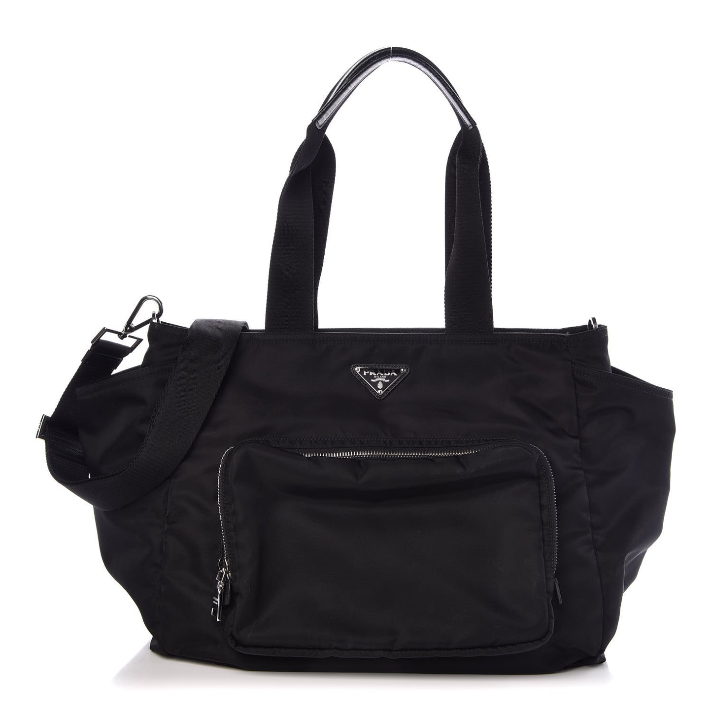 Tessuto Nylon Vela Diaper Bag Black