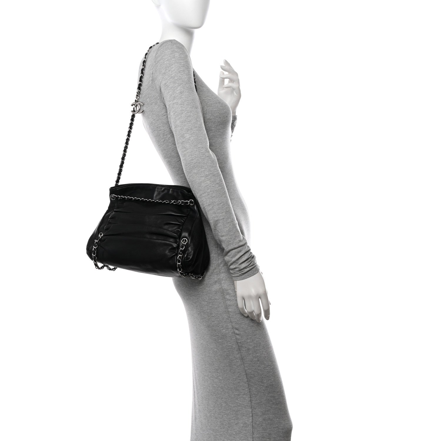 Chanel Lambskin Small Sharpei Shoulder Bag Black 2 of 10