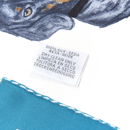 Hermes Silk Les Bassets Scarf 70 White Gris Bluete 3 of 4
