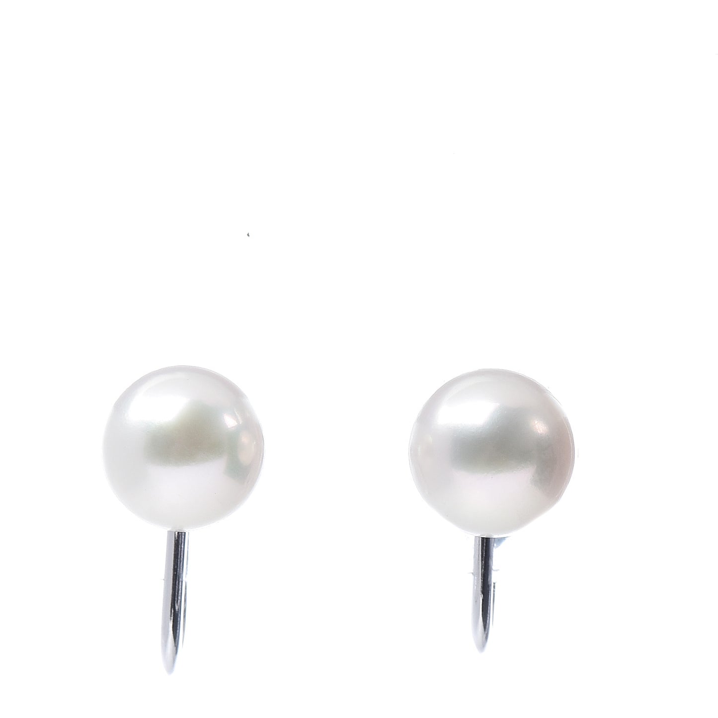 14K White Gold Akoya Pearl 8mm Screw Back Earrings