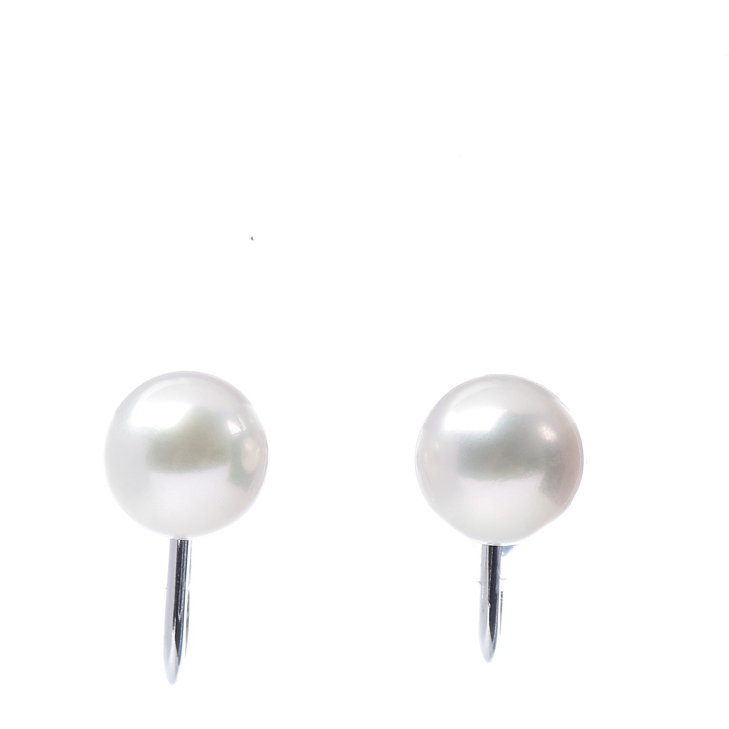 Mikimoto 14K White Gold Akoya Pearl 8mm Screw Back Earrings 1 of 4