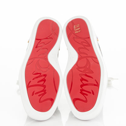 Christian Louboutin Metallic Gloss Glitter Sirene Louis Orlato Flat Sneakers 40.5 Gold 5 of 10