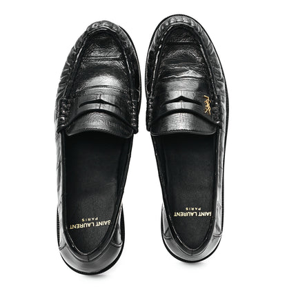 Saint Laurent Supple Eel Le 15 Loafer Penny Slippers 37.5 Black 2 of 10