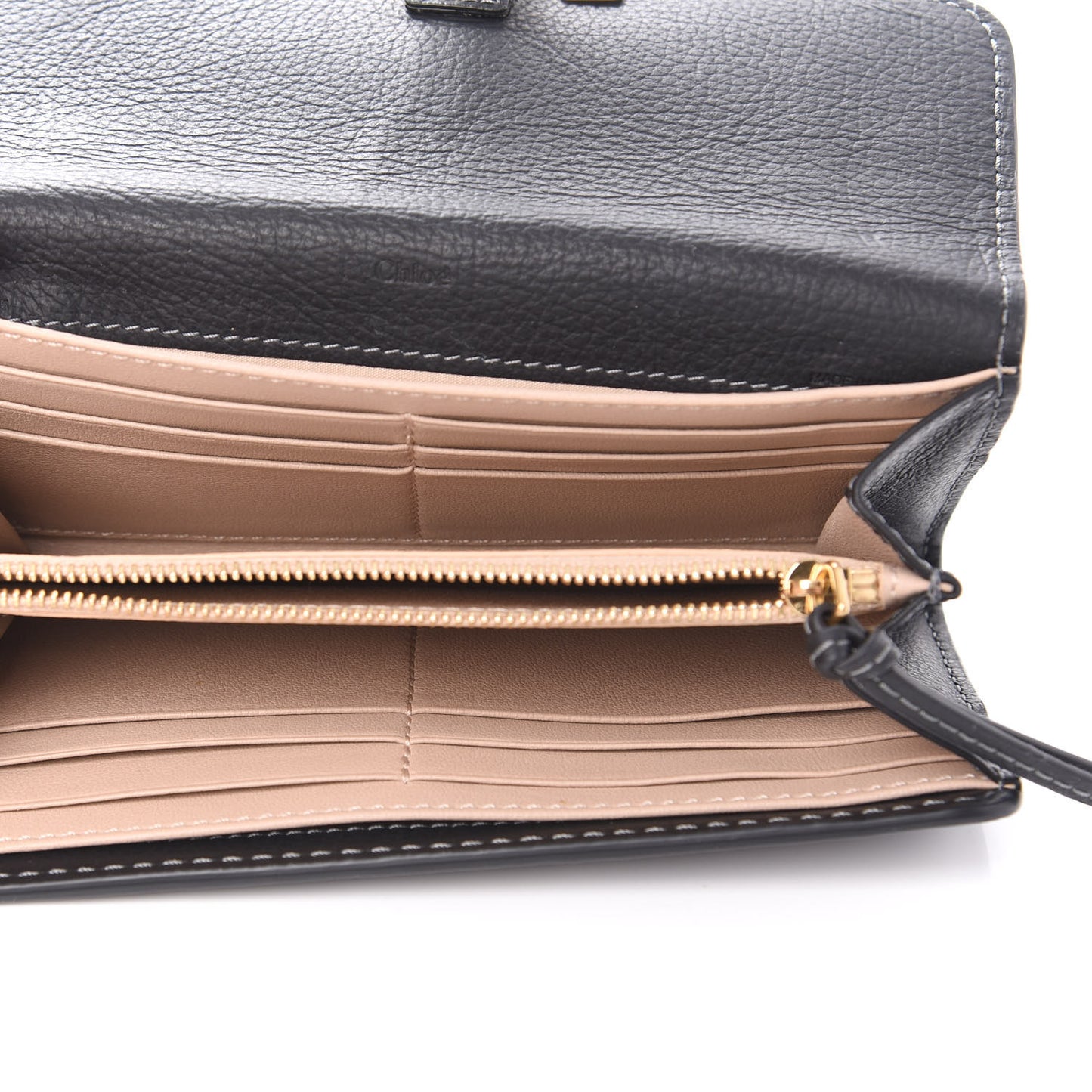 Calfskin Marcie Continental Flap Wallet Black