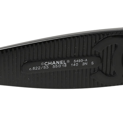 Chanel Acetate Rectangle Sunglasses 5493-A Black Brown 5 of 7