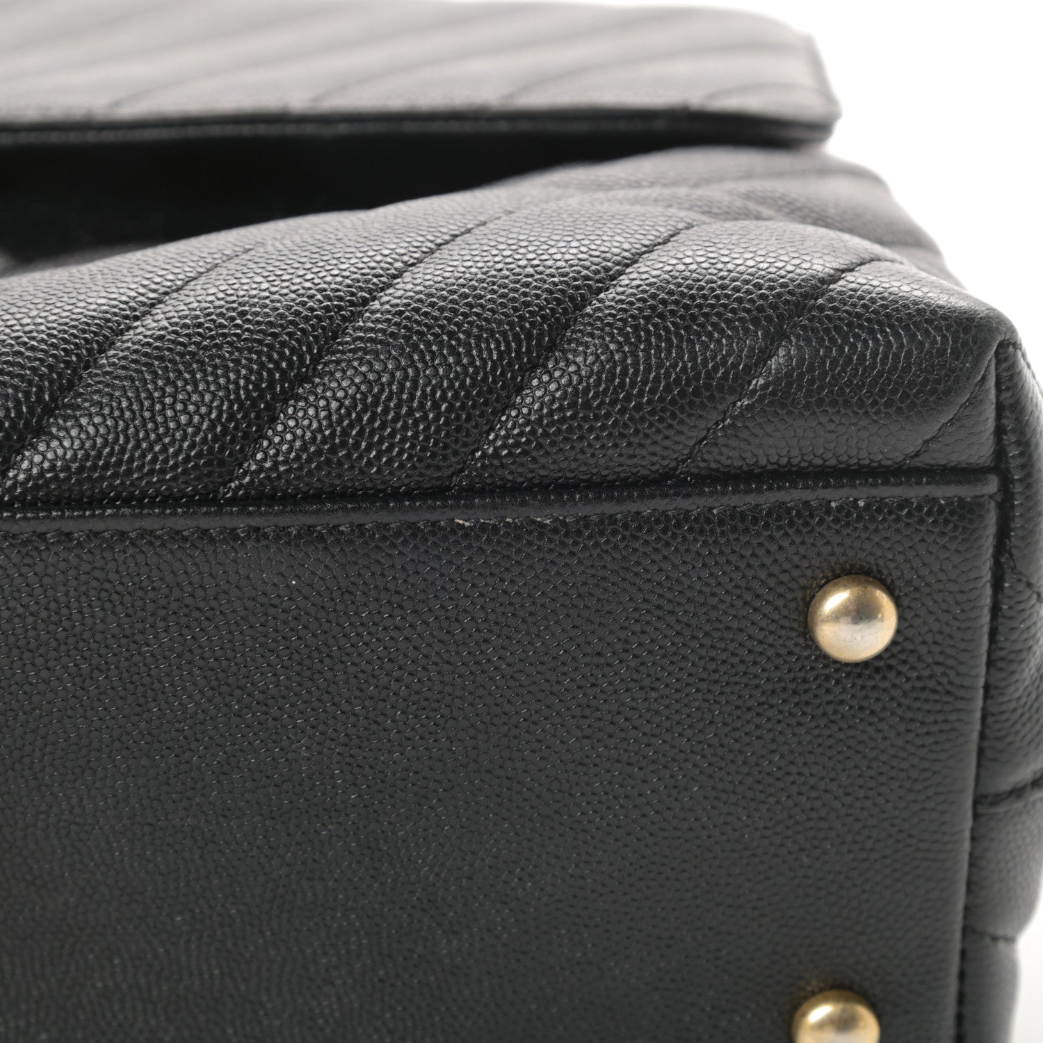 Chanel Caviar Chevron Quilted Medium Coco Handle Flap Black 11 of 15