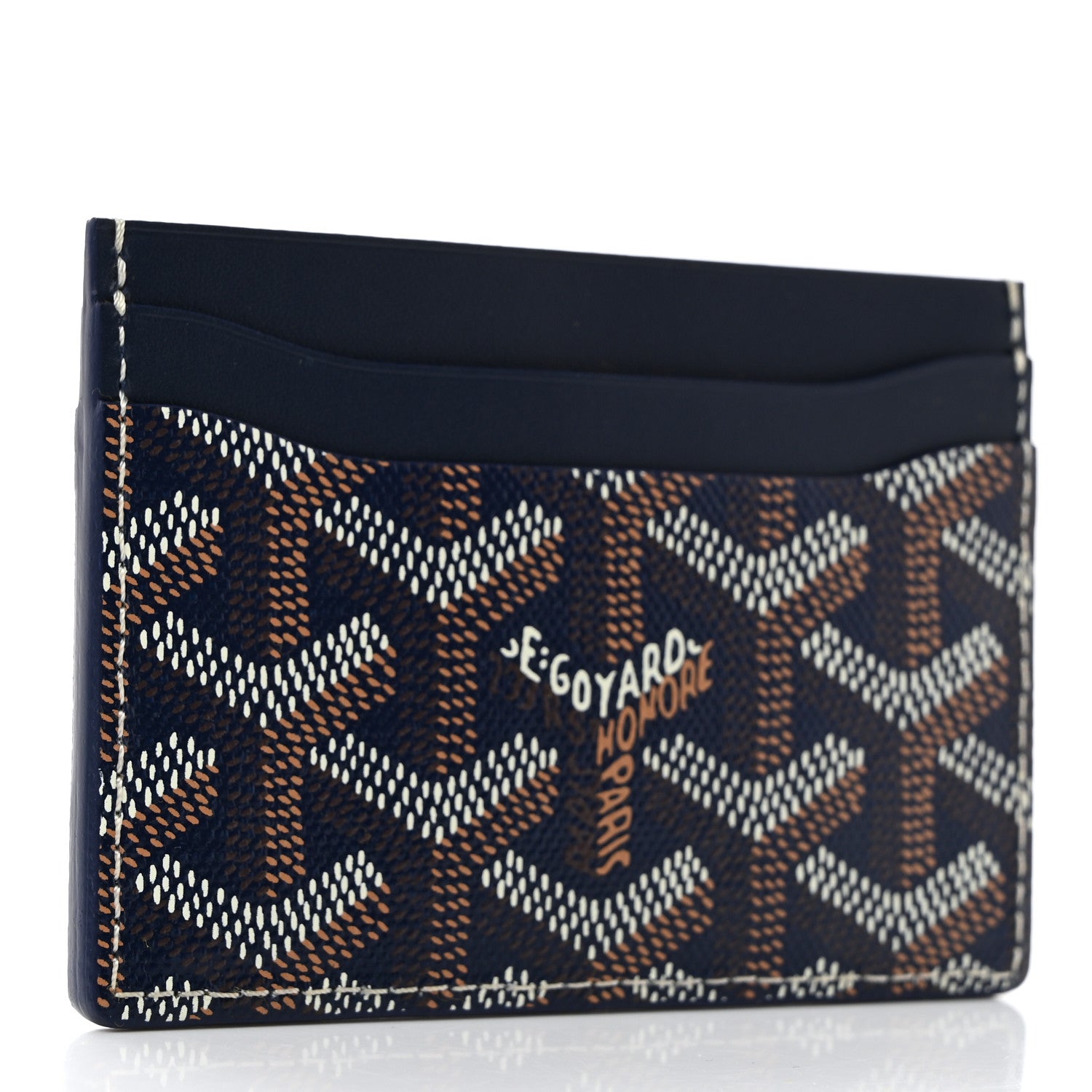 Goyard Goyardine Saint Sulpice Card Holder Navy 3 of 7