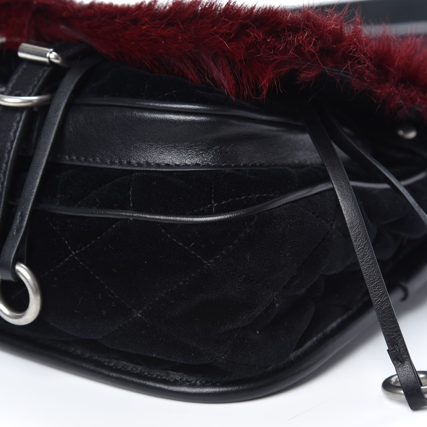 Prada Calf Hair Velluto Corsaire Antic Crossbody Bag Granato Black 8 of 8