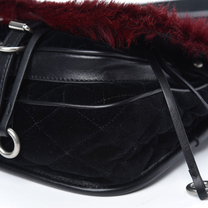 Prada Calf Hair Velluto Corsaire Antic Crossbody Bag Granato Black 8 of 8