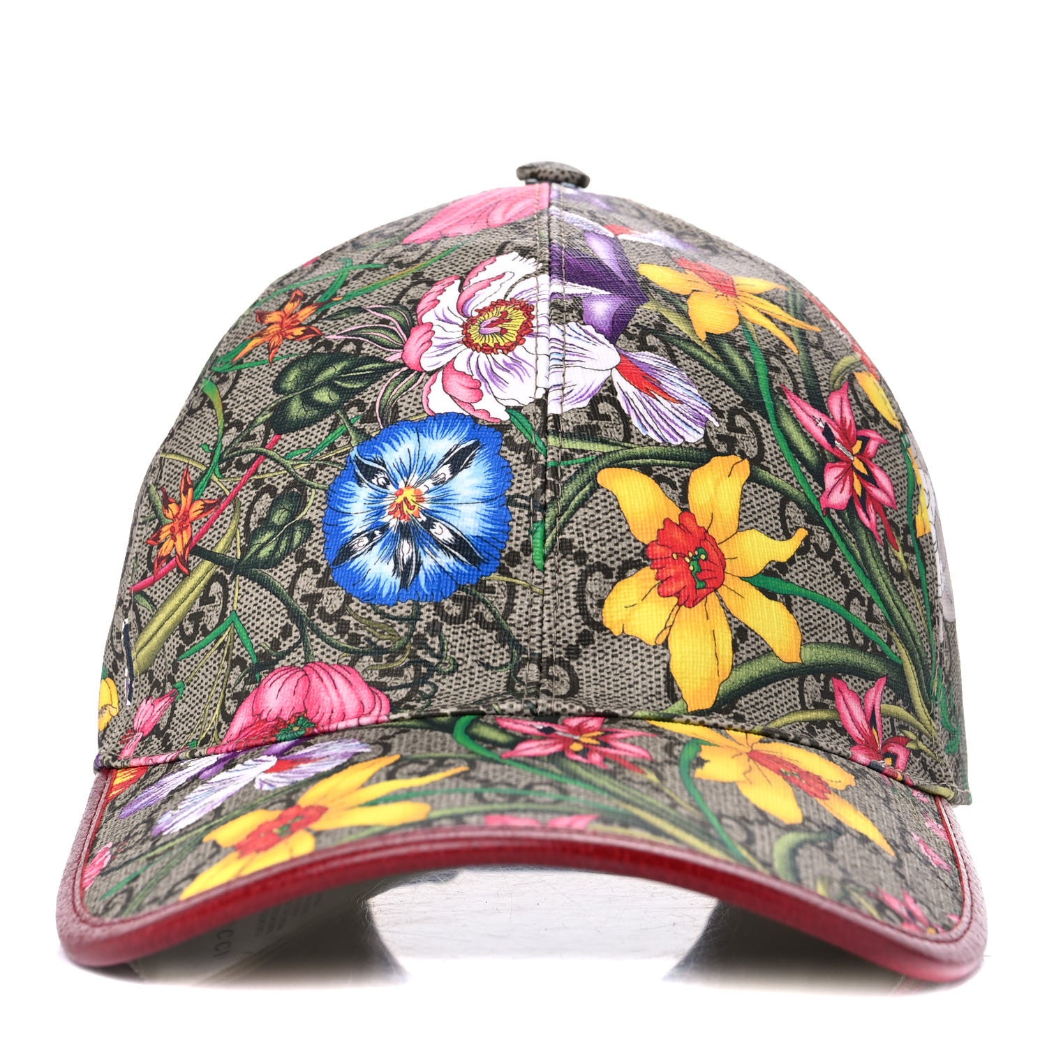 Gucci GG Supreme Flora Claudia Baseball Hat 58 L Red 6 of 9