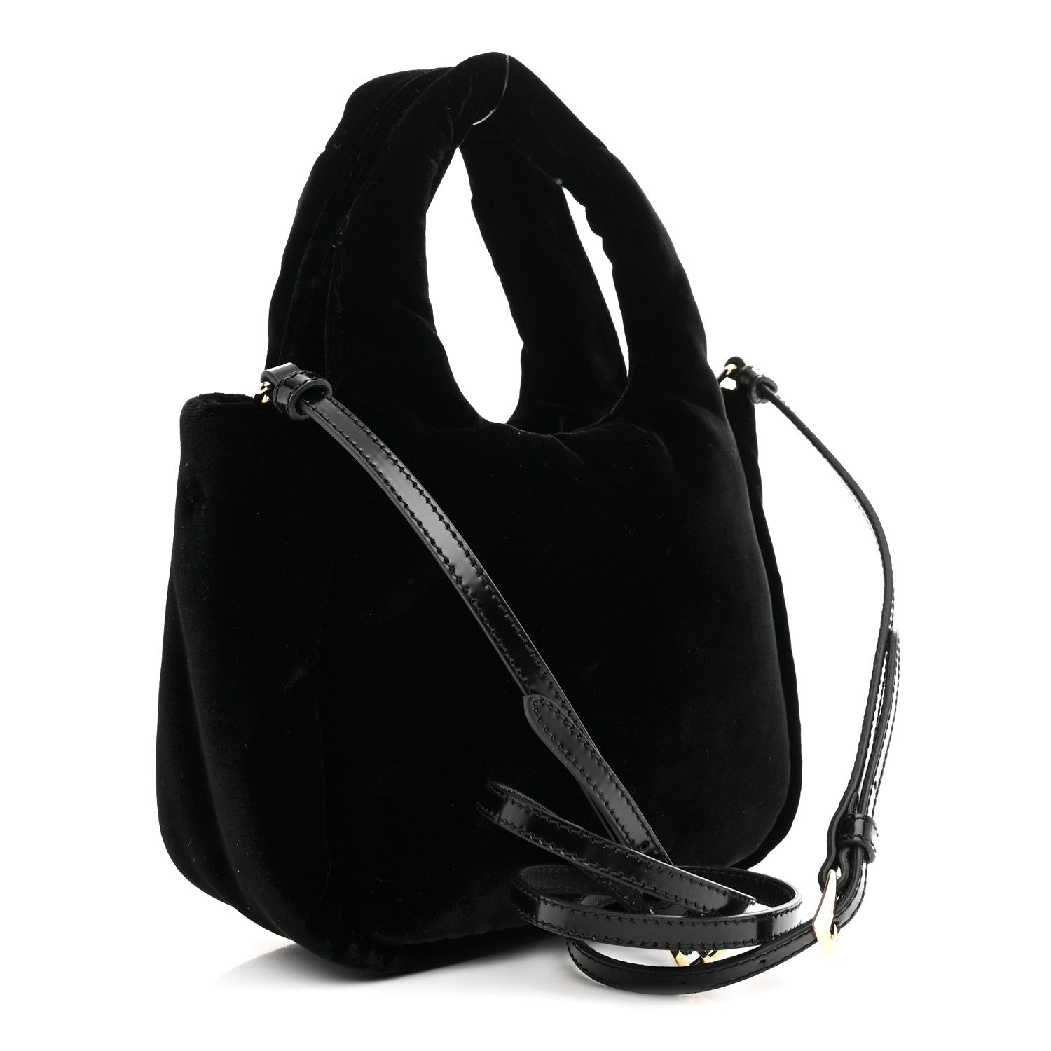 Prada Padded Velvet Mini Bag Black 3 of 10
