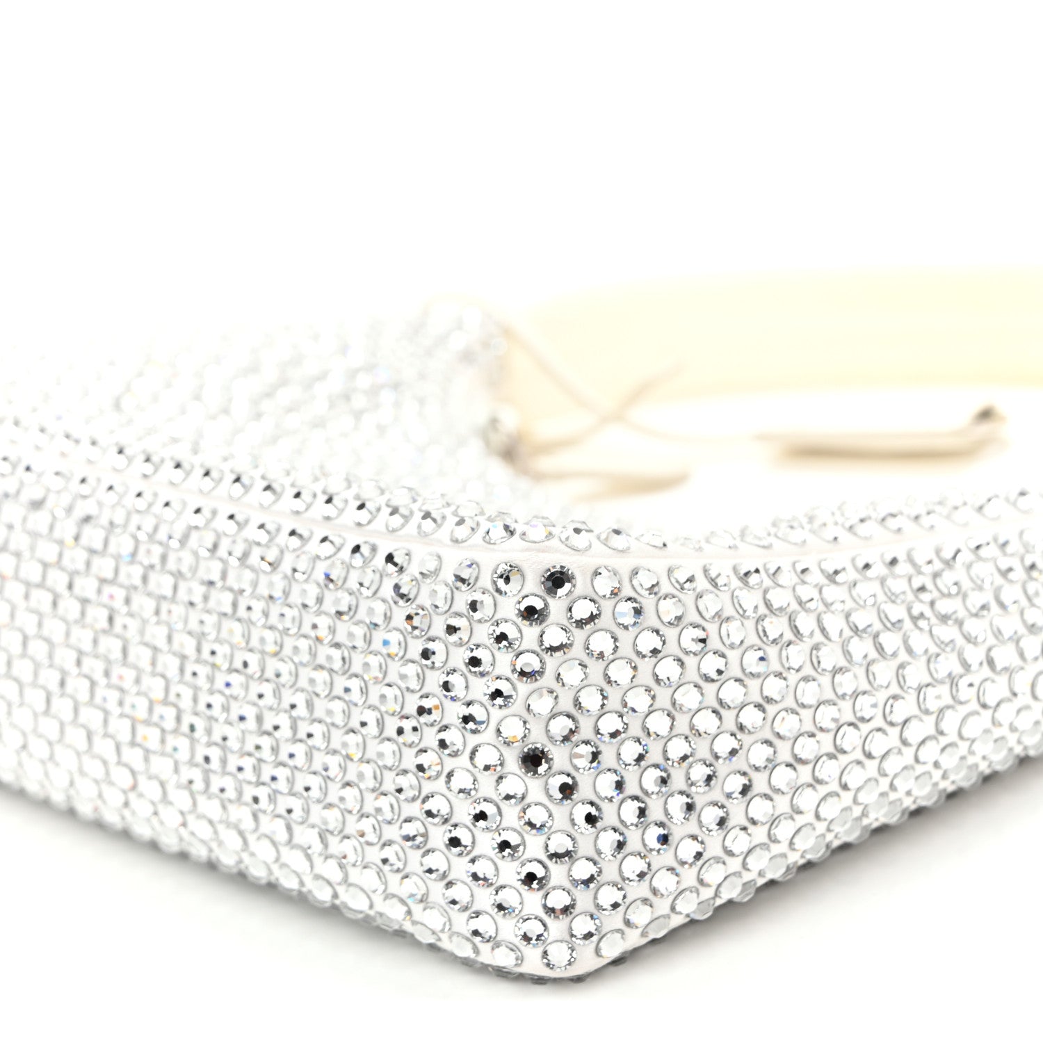 Prada Satin Crystal Mini Re-Edition 2000 Bag White 10 of 11