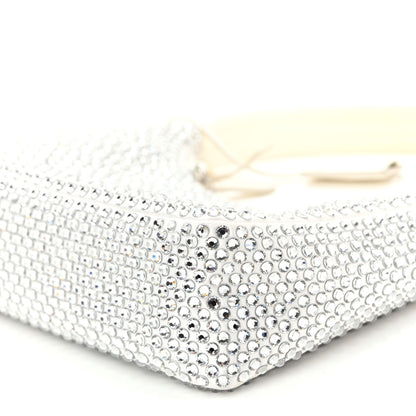 Prada Satin Crystal Mini Re-Edition 2000 Bag White 10 of 11
