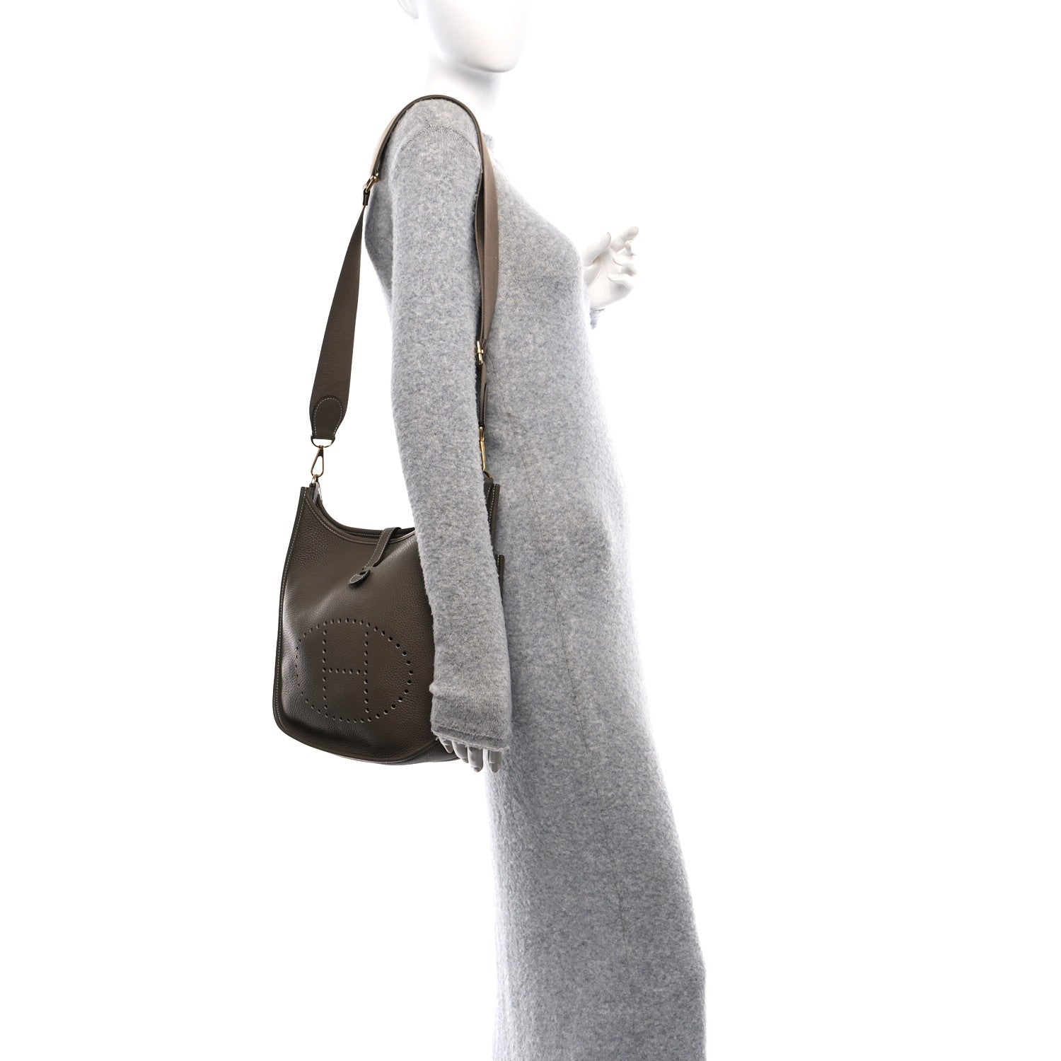 Hermes Taurillon Clemence Evelyne III PM Etoupe 2 of 11