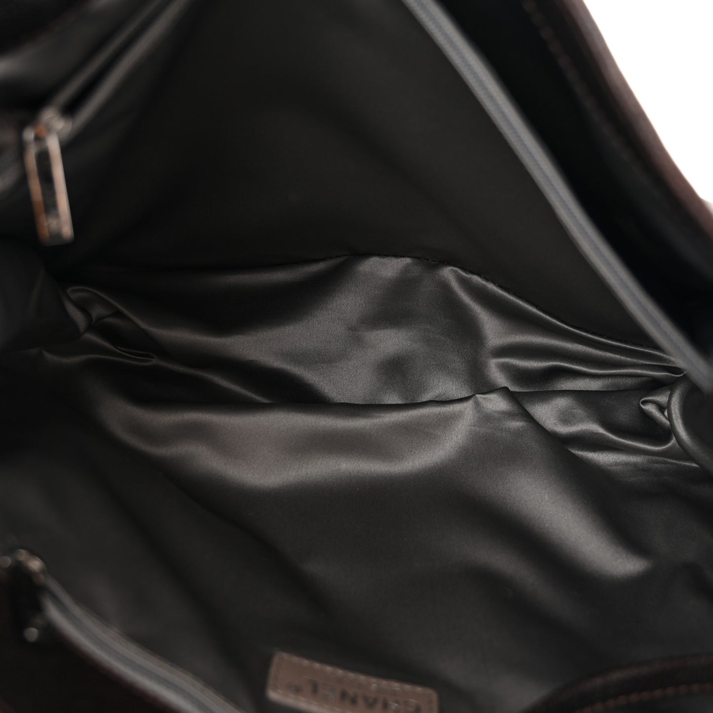 Glazed Caviar Pocket In The City Tote Dark Brown