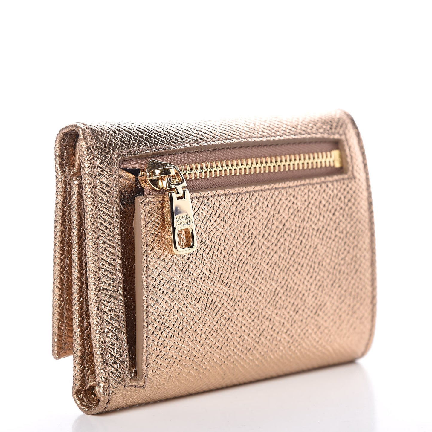 Laminato Dauphine French Flap Wallet Oro Antico