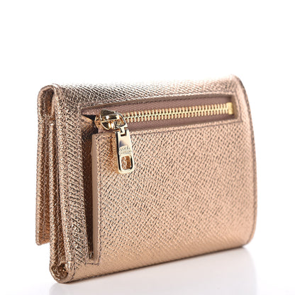 Dolce & Gabbana Laminato Dauphine French Flap Wallet Oro Antico 3 of 7