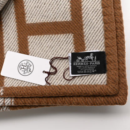 Hermes Wool Cashmere Avalon Blanket Ecru Camel 3 of 3