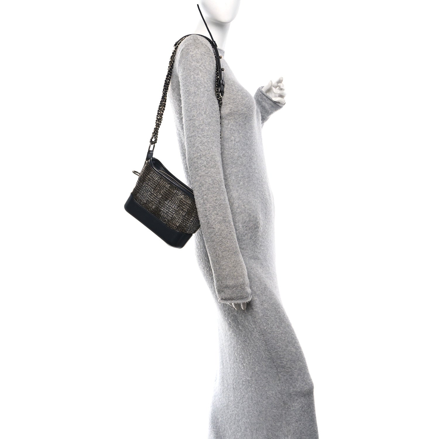 Chanel Tweed Calfskin Small Gabrielle Hobo Brown 2 of 10