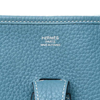 Hermes Taurillon Clemence Evelyne III GM Blue Jean 6 of 10