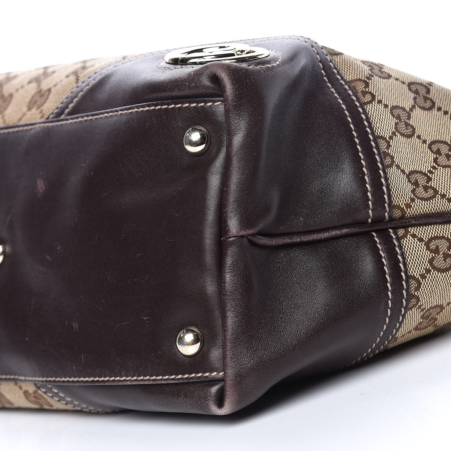 Gucci Monogram Medium New Britt Tote Brown 9 of 19