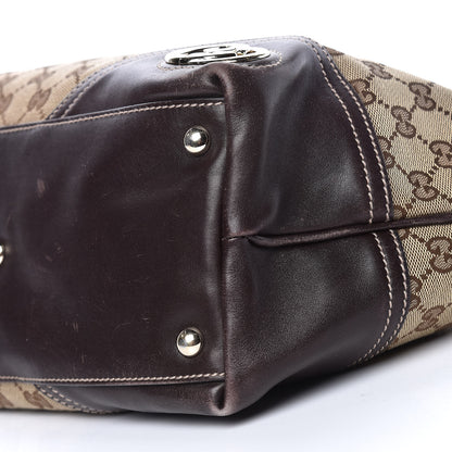 Gucci Monogram Medium New Britt Tote Brown 9 of 19