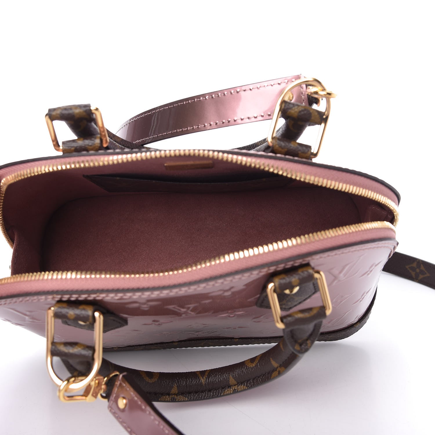 Louis Vuitton Vernis Monogram Alma BB Rose Pale Metallise 5 of 9