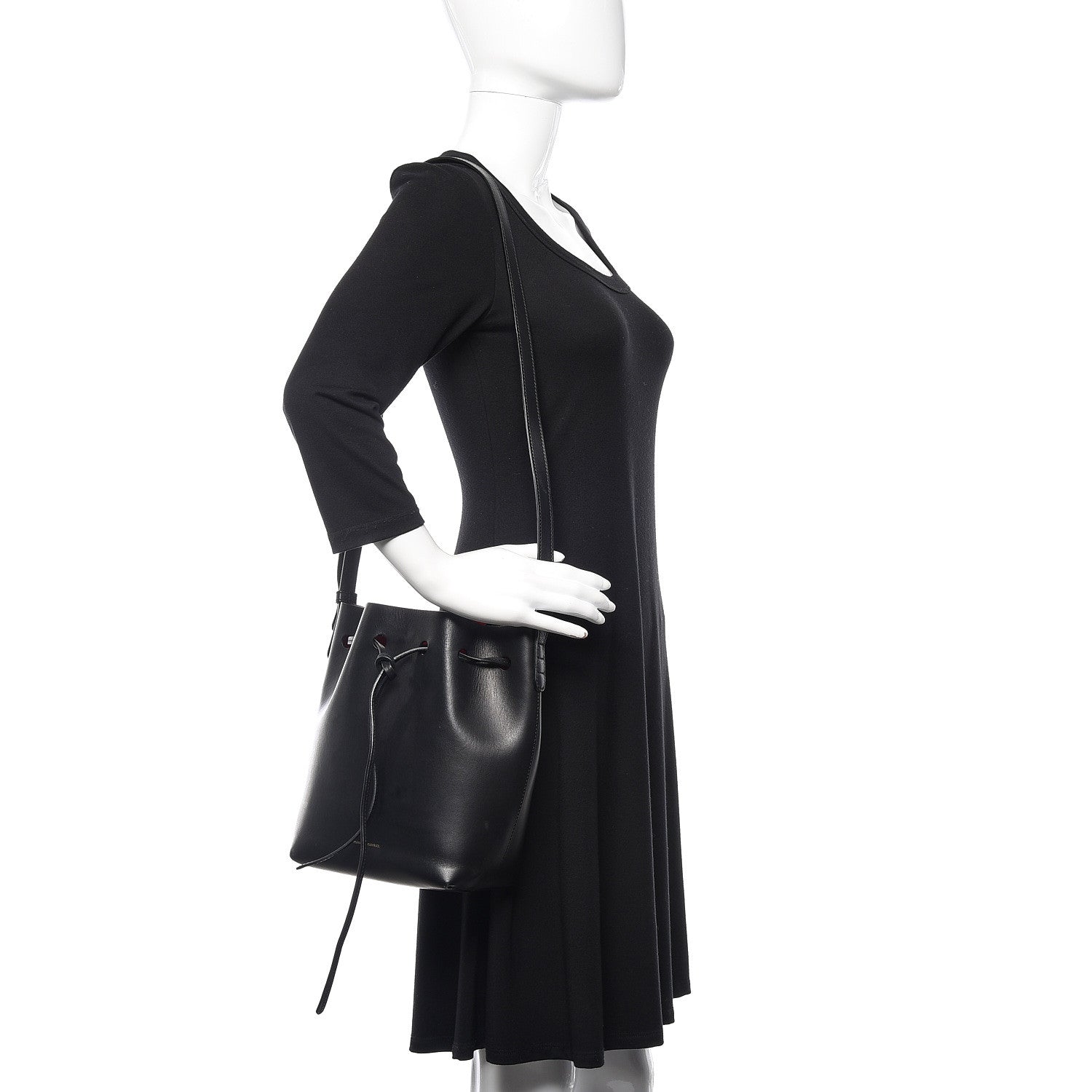 Mansur Gavriel Calfskin Mini Bucket Bag Black Flamma 2 of 13