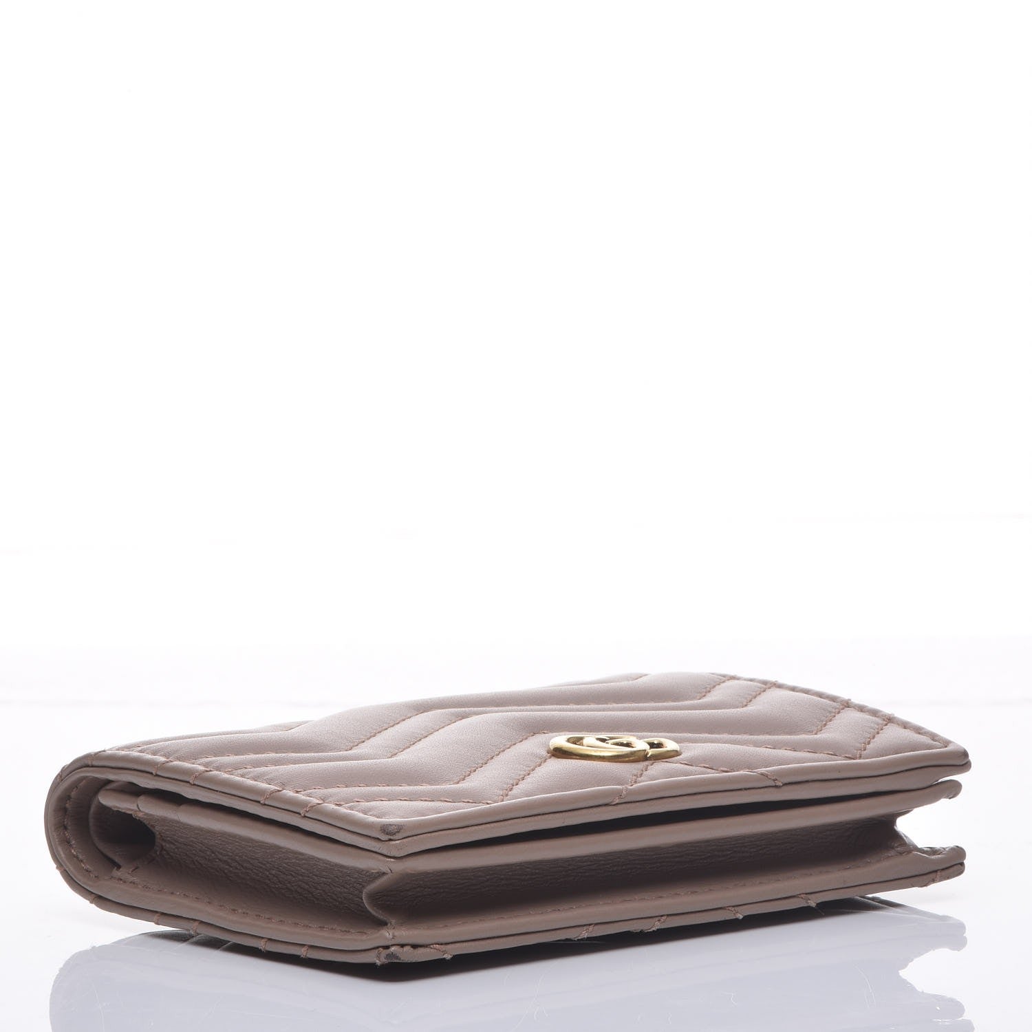 Gucci Calfskin Matelasse GG Marmont Card Case Porcelain Rose 4 of 12
