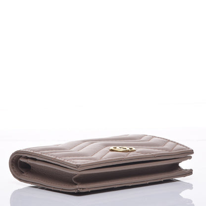 Gucci Calfskin Matelasse GG Marmont Card Case Porcelain Rose 4 of 12