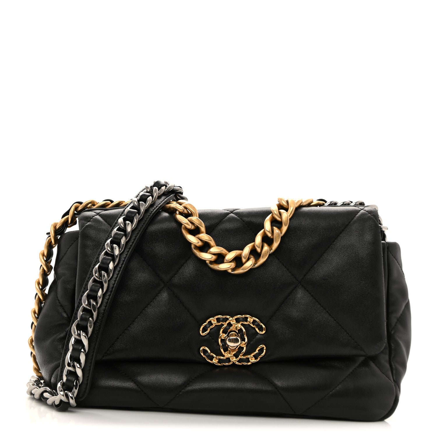 Chanel Lambskin Quilted Medium Chanel 19 Flap Black 1 of 13