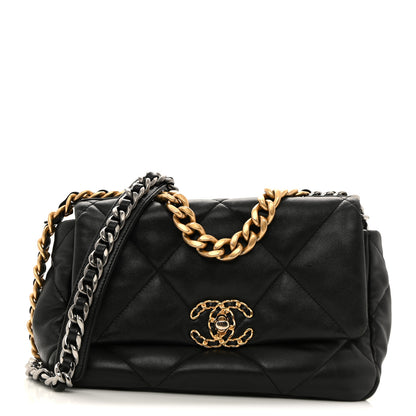 Chanel Lambskin Quilted Medium Chanel 19 Flap Black 1 of 13