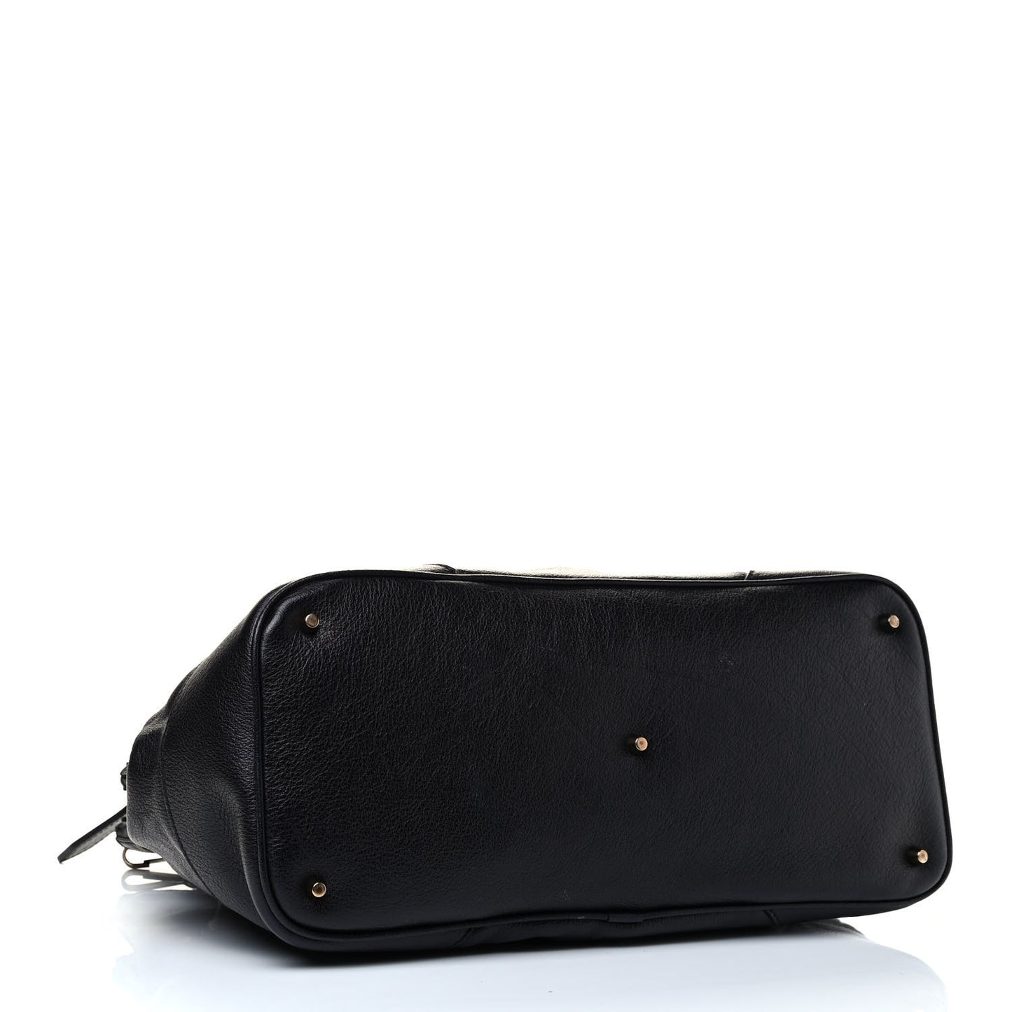 Grainy Calfskin Medium Larsen Bowling Bag Black
