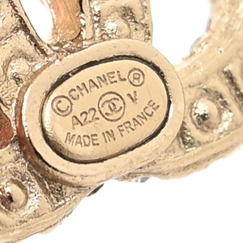 Pearl Crystal CC Earrings Light Gold