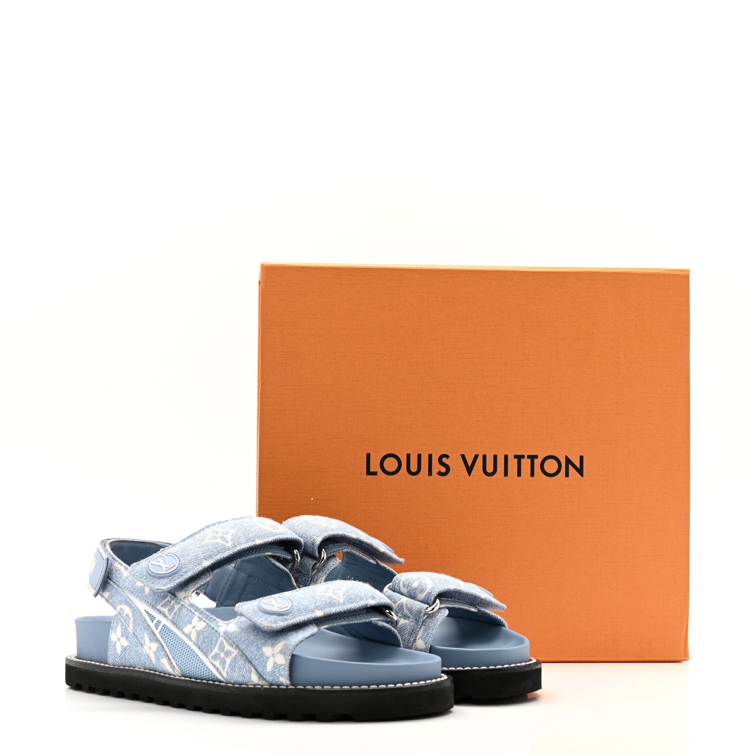 Louis Vuitton Monogram Denim Paseo Flat Comfort Sandals 38 Light Blue 12 of 12