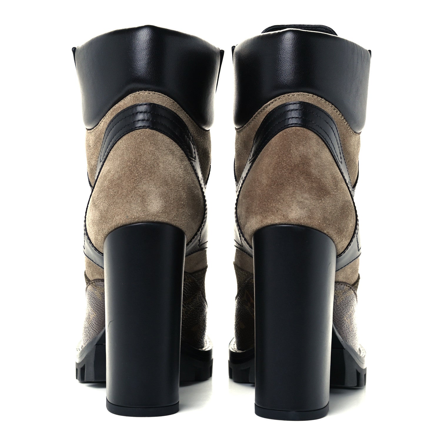 Louis Vuitton Suede Calfskin Monogram Star Trail Ankle Boots 36 Khaki 6 of 10