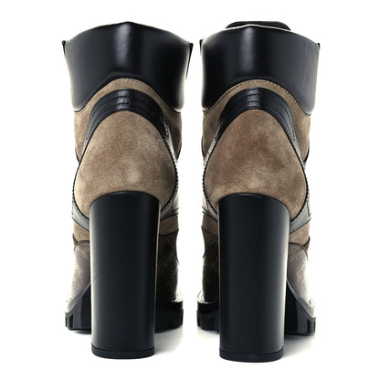 Louis Vuitton Suede Calfskin Monogram Star Trail Ankle Boots 36 Khaki 6 of 10