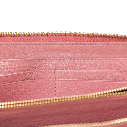 Miu Miu Goatskin Madras Zip Around Wallet Rosa 5 of 10