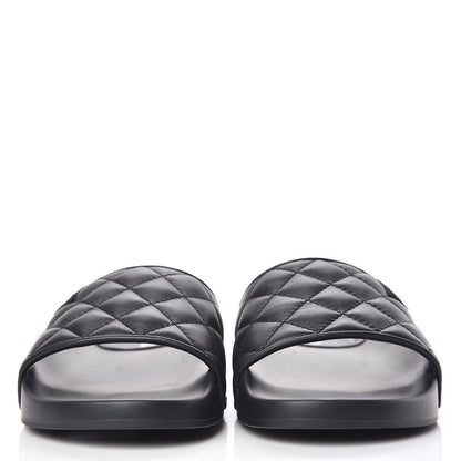 Chanel Lambskin Quilted CC Mules Sandals 39 Black 2 of 10