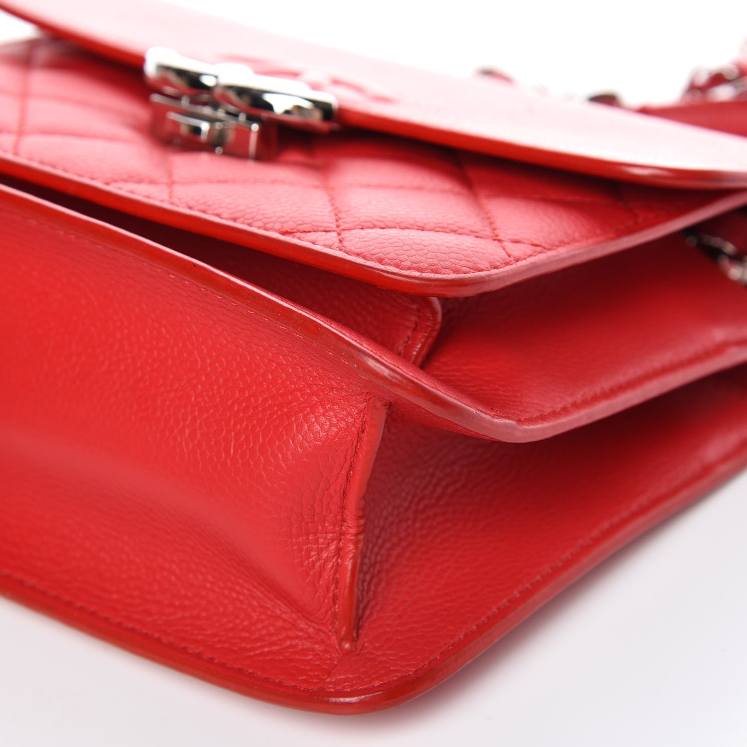 Chanel Grained Calfskin Quilted Small CC Box Flap Red 9 of 15
